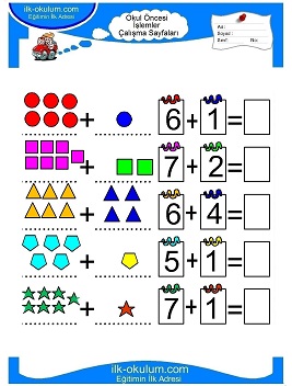 Çocuklar İçin toplam işlemi yaprak testleri 